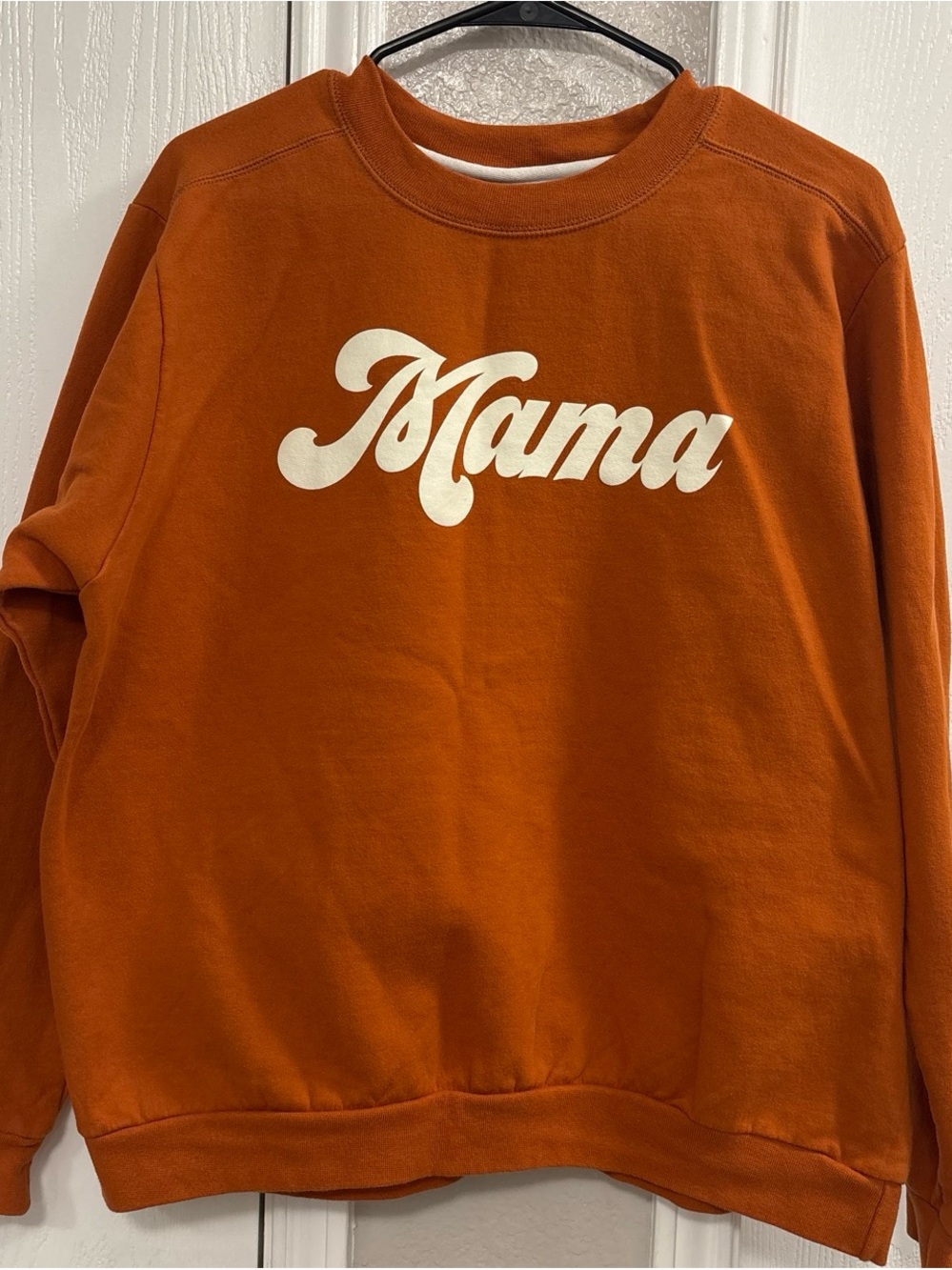 Anvil Rust Orange Crewneck Sweatshirt with White Trim